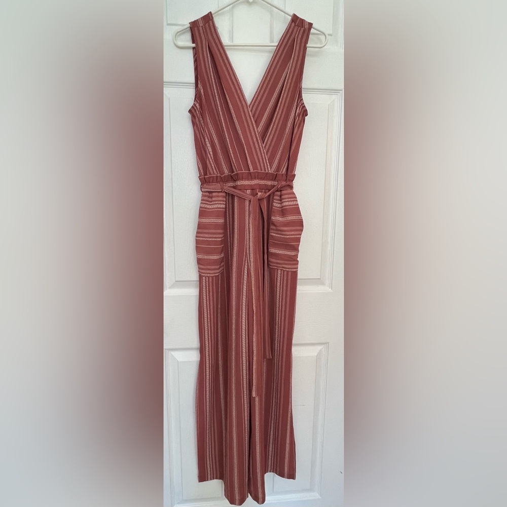 Monteau Los Angeles striped jumpsuit pockets  flowy small excellent condition